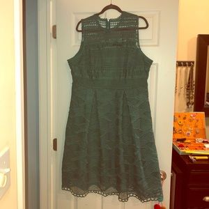 Liza Luxe Kelly Green Woven Dress - Sz 1X - NWT